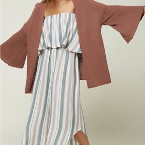 O'Neill Blue and White Striped Jumpsuit